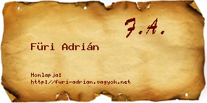Füri Adrián névjegykártya